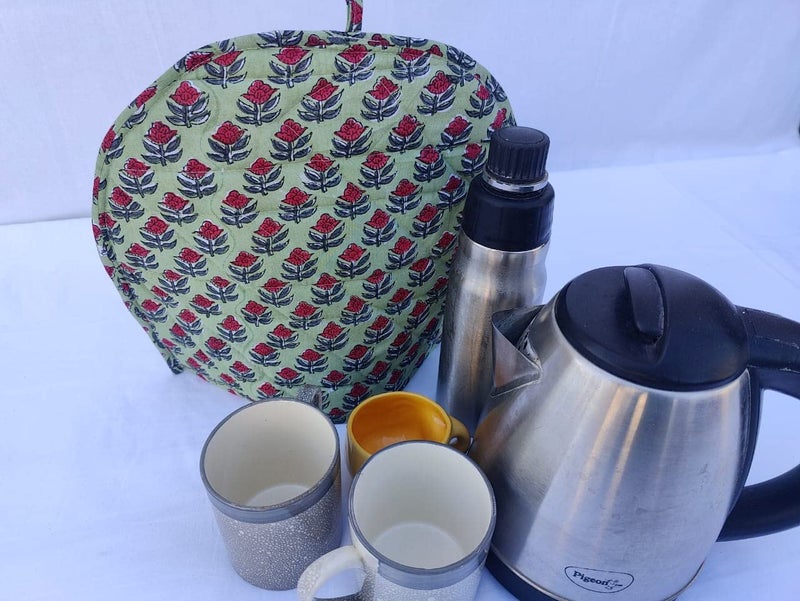 Malan Bai Mandala Tea Cozy Cover Hand Block Winter Tea Cozy Cotton Tea Kettle Warmer Pot Cover Hot Coffee Cover Handamde Kitchen Décor Brand: Malan Bai (Pattern 50) - Image 4