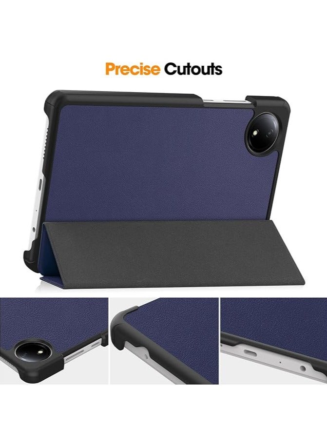 عام حافظة لجهاز Xiaomi Redmi Pad SE 4G بحجم 8.7 بوصة (2024)، حافظة folio نحيفة وذكية، حافظة صلبة وخفيفة الوزن، تدعم زوايا متعددة، لون أزرق داكن. - Image 5