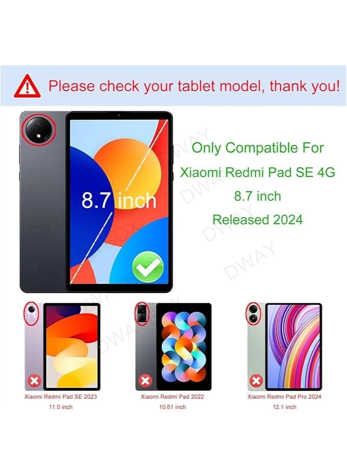 عام حافظة لجهاز Xiaomi Redmi Pad SE 4G بحجم 8.7 بوصة (2024)، حافظة folio نحيفة وذكية، حافظة صلبة وخفيفة الوزن، تدعم زوايا متعددة، لون أزرق داكن. - Image 2