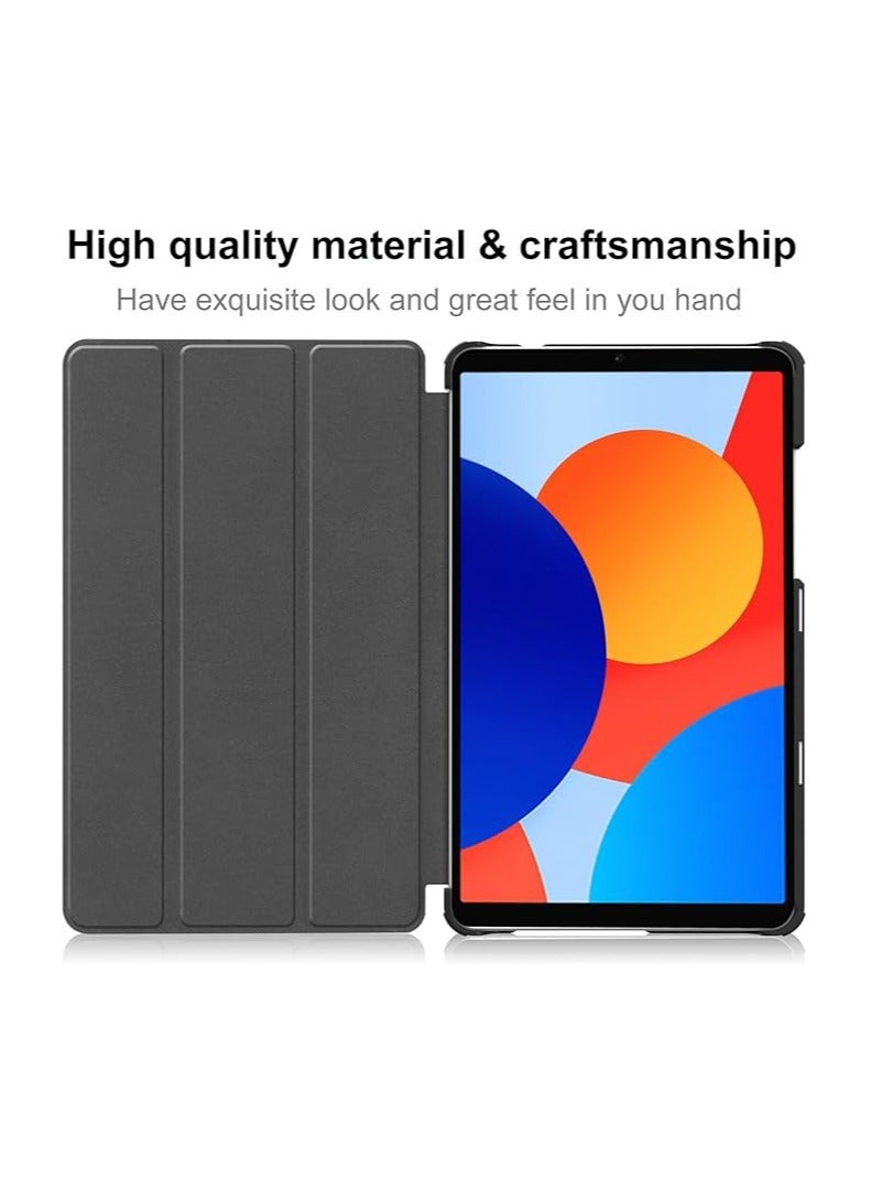 عام حافظة لجهاز Xiaomi Redmi Pad SE 4G بحجم 8.7 بوصة (2024)، حافظة folio نحيفة وذكية، حافظة صلبة وخفيفة الوزن، تدعم زوايا متعددة، لون أزرق داكن. - Image 4