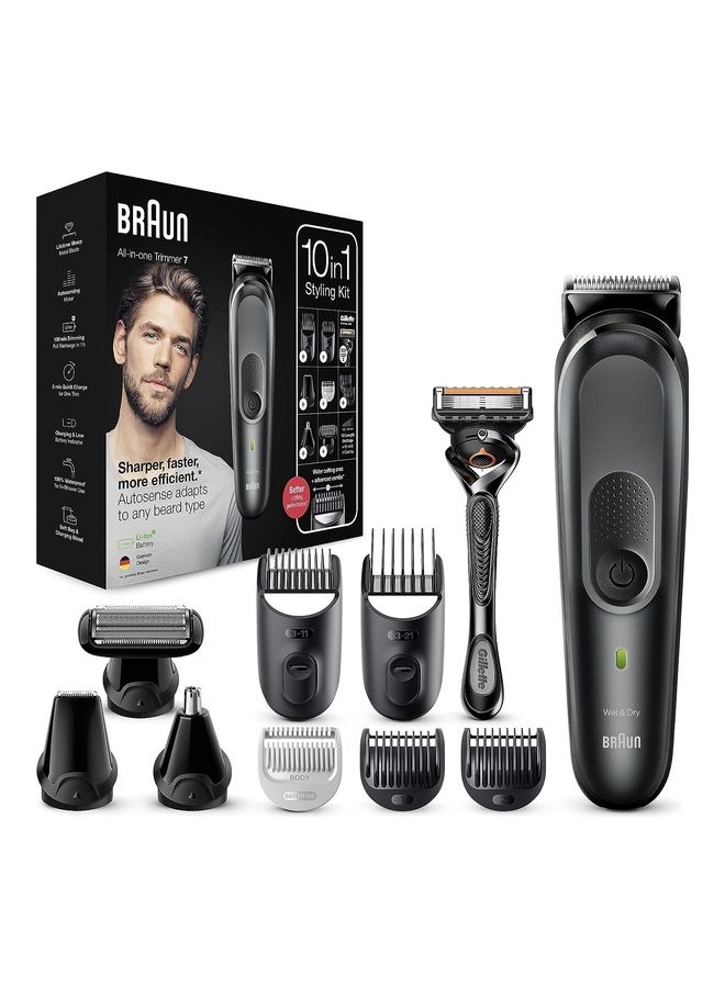 BRAUN All-in-one Trimmer, 10 in 1 Styling Kit,  for Hair, Face, and Body Black - Image 1