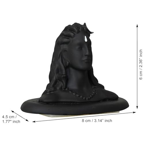Webelkart Premium Polyresin Adiyogi Shiva Statue for Home and Car Dashboard - Adiyogi Showpiece for Home/Pooja/Office Decor (Self Adhesive, Black, 2.5 in) - Image 3