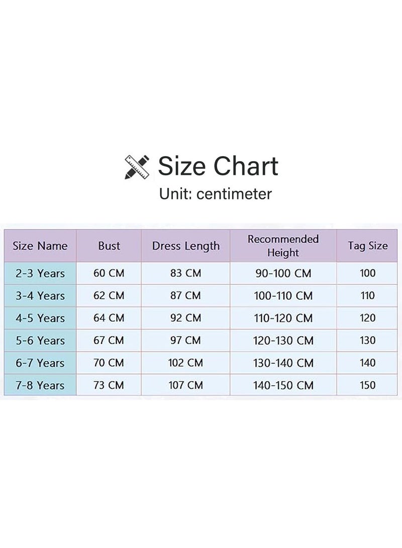 Little Girls Mermaid Princess Costume Party Dress For Kids Mermaid Costume Princess Dress Up With Accessories Including Pendant Earrings Hair Clips Handbag (C) - Image 3