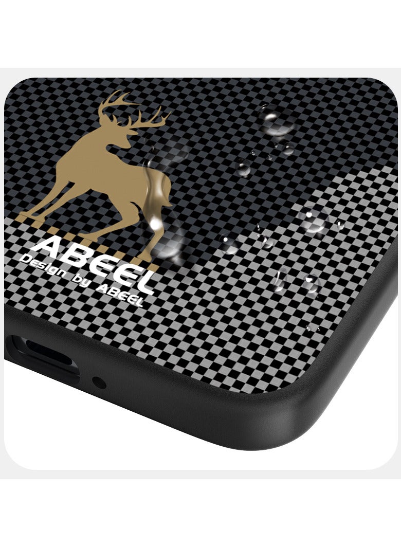 أبيل جراب هاتف مغناطيسي فاخر من ألياف الكربون غير اللامع لهاتف هونر ماجيك 7 برو مع شحن لاسلكي وغطاء خلفي مقاوم للصدمات - أسود دهبي - Image 3