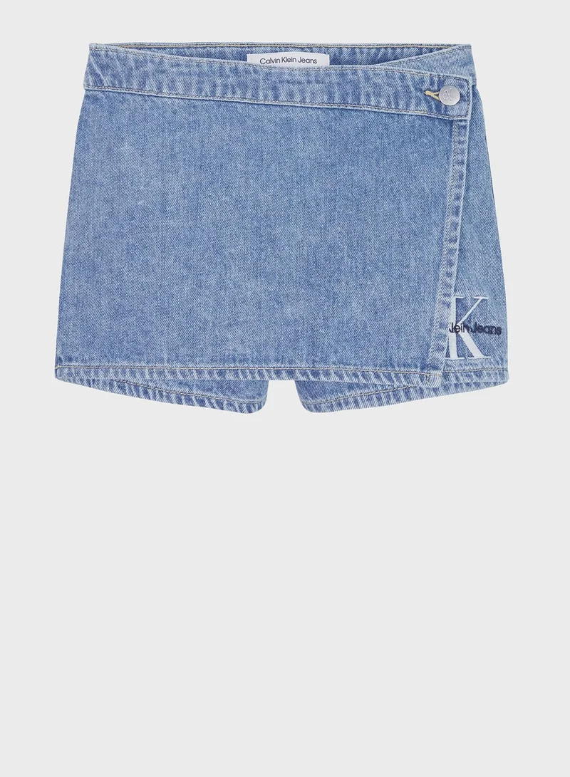 Calvin Klein Jeans Youth Mid Wash Denim Skirt