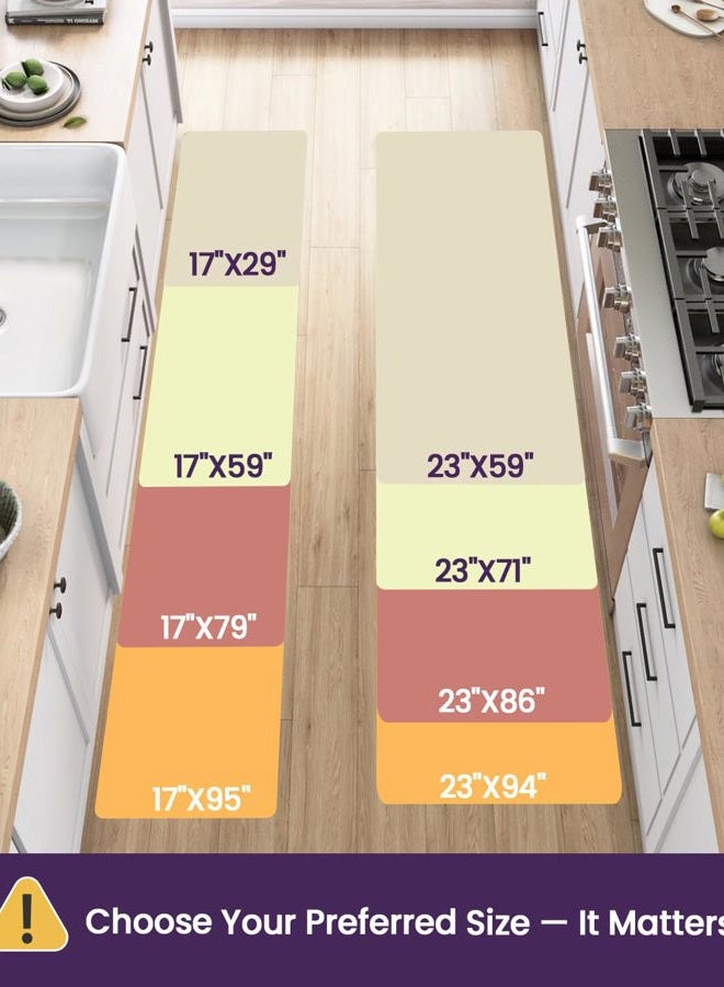 DEXI Kitchen Rugs and Mats Non Slip Waterproof, Set of 2, Cushioned Anti Fatigue Comfort Standing Runner Rug, Memory Foam Padded, Large Long Kitchen Mat Floor, 17"x29"+17"x59", Black - Image 2