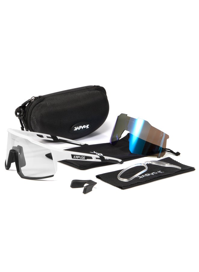 Outdoor Sports Sunglasses Mountain Bike Windproof Glasses Riding Photochromic Glasses Two Lenses