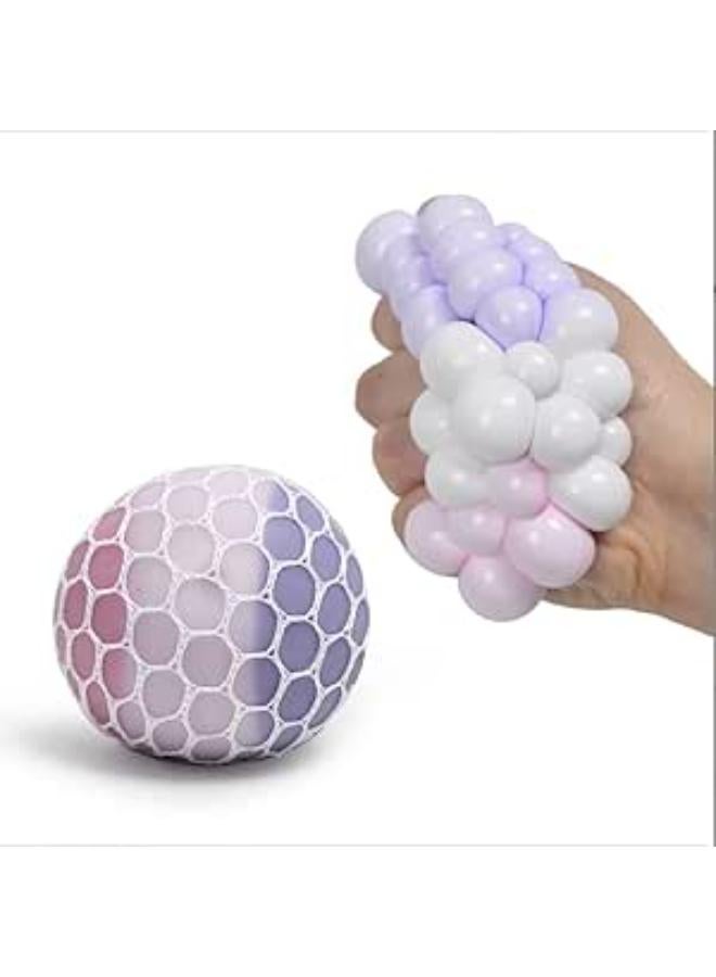 1Pcs Mix Colored Soft Grape Mesh Pressure Balls Squeeze Change Color Balls Stress Relieve Sensory Squishy Balls Hand Exercise Bouncy Balls. (Blue or Randomly Color)