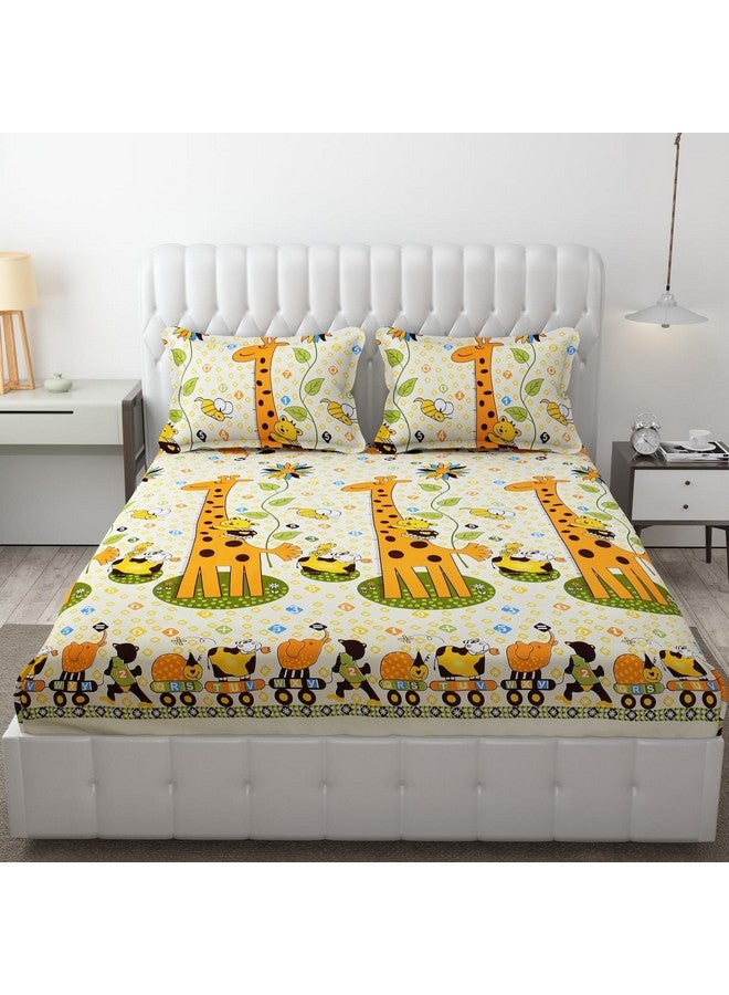 FRESH FROM LOOM مفرش سرير كينج من فريش فروم لوم لسرير مزدوج | تصميم زهور من الألياف الدقيقة | أغطية سرير مضادة للحساسية | خالية من التجاعيد | تشمل 2 غطاء وسادة (الحجم-90X90 بوصة | لون أصفر)، 144 TC - Image 1