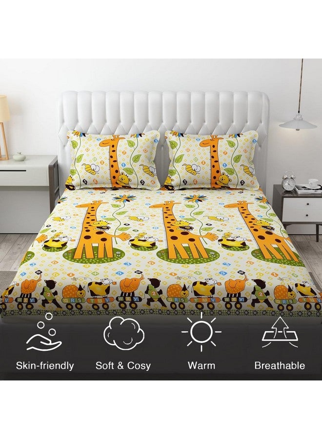 FRESH FROM LOOM مفرش سرير كينج من فريش فروم لوم لسرير مزدوج | تصميم زهور من الألياف الدقيقة | أغطية سرير مضادة للحساسية | خالية من التجاعيد | تشمل 2 غطاء وسادة (الحجم-90X90 بوصة | لون أصفر)، 144 TC - Image 5