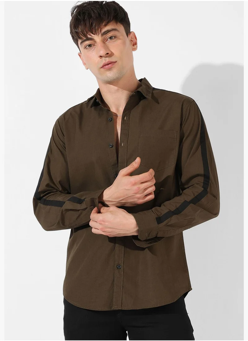 Campus Sutra Men's Solid Casual Shirt