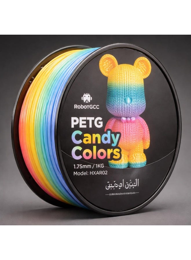 Robotgcc Candy Colors Multicolor Gradient Pla 3D Printer Filament 1.75Mm 1Kg