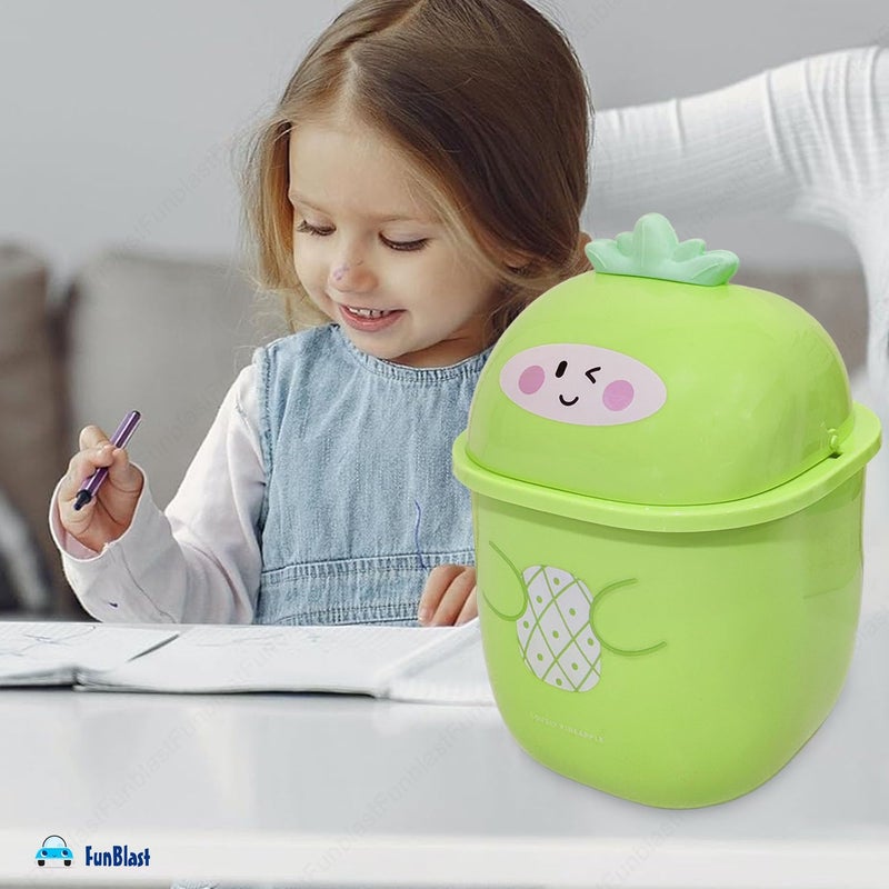 FunBlast FunBlast Table Dustbin Desktop Bin - Mini Trash Can with Swing Top Lid, Portable Dustbin, Mini Waste Bin Disposal Dustbin for Car Office Desk and Home Use (Green)  - Image 5