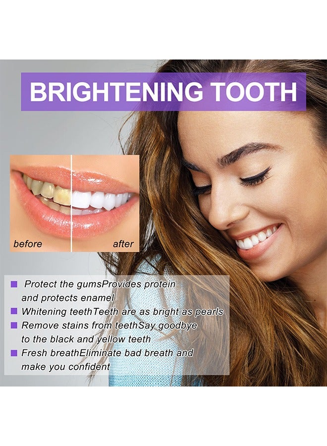 OUHOE Teeth Brightening - V34 Teeth Color Corrector Serum, Purple Teeth Brightening Toothpaste, Remove Stains, Teeth Brightening Purple Toothpaste, Remove Coffee, Stains, Yellow Teeth (30ML) - Image 2
