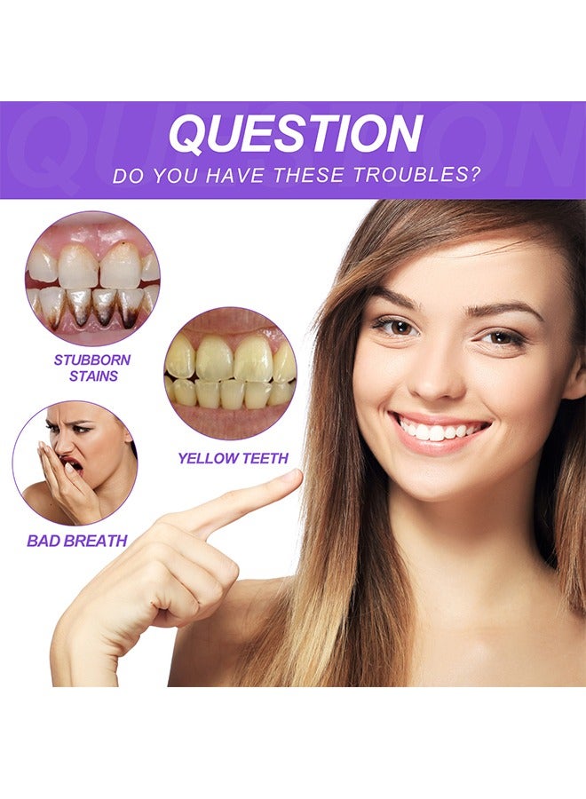 OUHOE Teeth Brightening - V34 Teeth Color Corrector Serum, Purple Teeth Brightening Toothpaste, Remove Stains, Teeth Brightening Purple Toothpaste, Remove Coffee, Stains, Yellow Teeth (30ML) - Image 3
