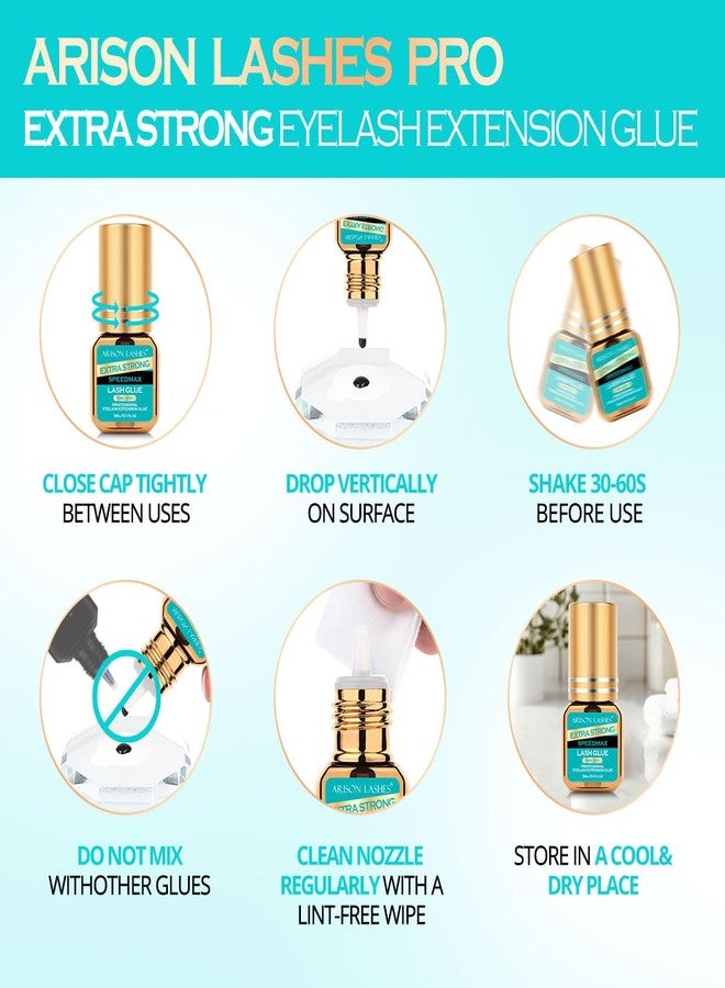 أريسون لاشز غراء الرموش، يجف في 0.5 ثانية، مقاوم للماء، رابطة قوية للغاية لوصلات الرموش، غراء للاستخدام الاحترافي فقط (0.1 أونصة سائلة/3 مل) - Image 3