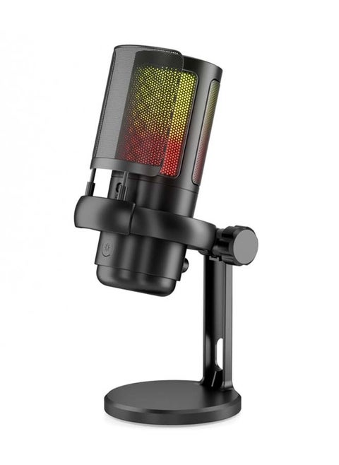 Gaming Microphone With RGB Lighting, USB Condenser Podcasting Microphone, Tap to Mute Sensor, Pop Filter, USB PC, Mac/PS4/PS5 Computer Desktop Microphone for Gaming, Streaming, Recording