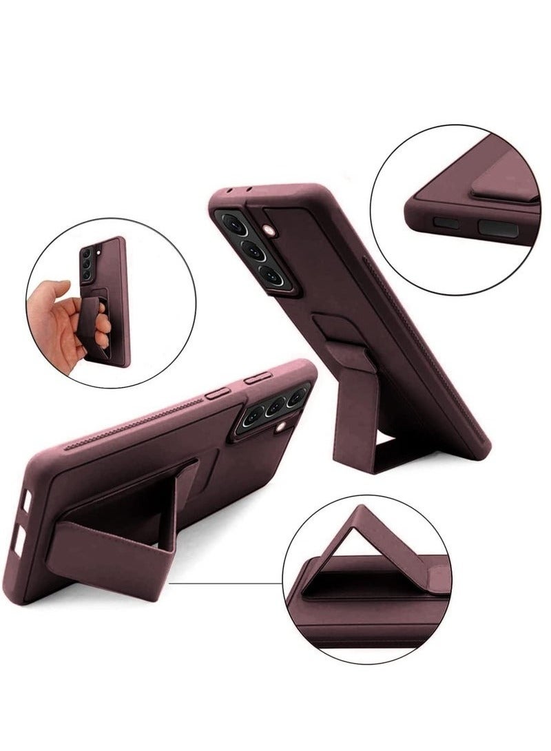 ELTRAZONE ELTRAZONE Samsung Galaxy S24 Case Cover Magnetic Car Mount Kickstand & Holder, Premium Silicone Vertical & Horizontal Hand Strap and Grip with Multi Stand