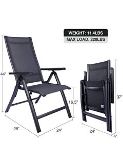 Earwig Earwig Zero Gravity Outdoor Chair Zero Gravity Chair for 5 Level Adjustable Backrest Oversized Deck Chair Folding Patio Lounge Chair Adjustable Lawn Chair for Outdoor Camping Patio  - Image 3