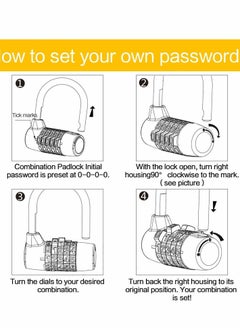 Y&D Combination Padlock, Lengthened Lock, Long Shackle Gym Luggage Travel Updated Safety Lock for Locker, Toolbox, Closet, Luggage, Gate(Black)  - Image 4