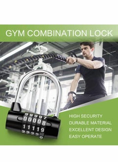 Y&D Combination Padlock, Lengthened Lock, Long Shackle Gym Luggage Travel Updated Safety Lock for Locker, Toolbox, Closet, Luggage, Gate(Black)  - Image 2