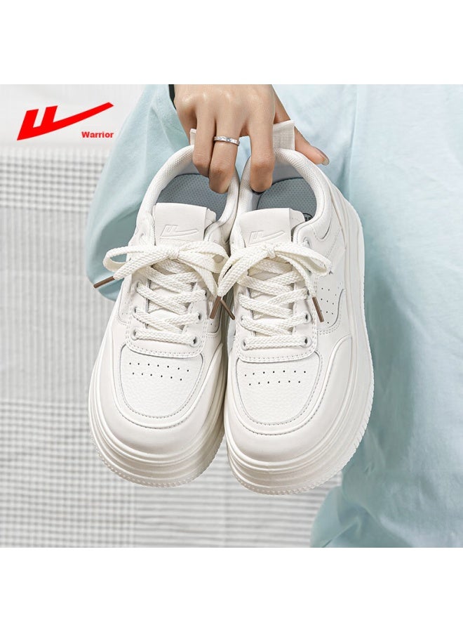 Pull Back Huili Women's Shoes, Spring And Summer Comfortable Breathable White Sneakers, Thick-soled Height-increasing Versatile Sports Casual Shoes For Women, White, Size 35 - Image 5