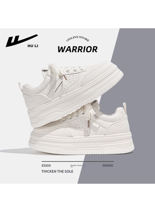 Pull Back Huili Women's Shoes, Spring And Summer Comfortable Breathable White Sneakers, Thick-soled Height-increasing Versatile Sports Casual Shoes For Women, White, Size 35 - Image 1