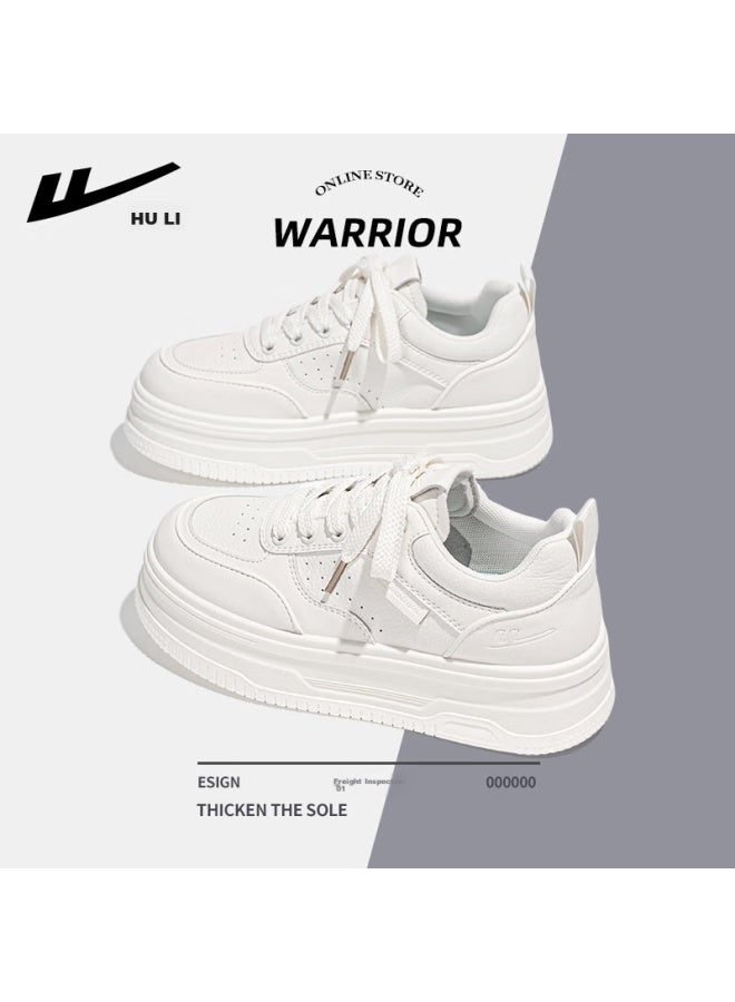 Pull Back Huili Women's Shoes, Spring And Summer Comfortable Breathable White Sneakers, Thick-soled Height-increasing Versatile Sports Casual Shoes For Women, White, Size 35 - Image 3