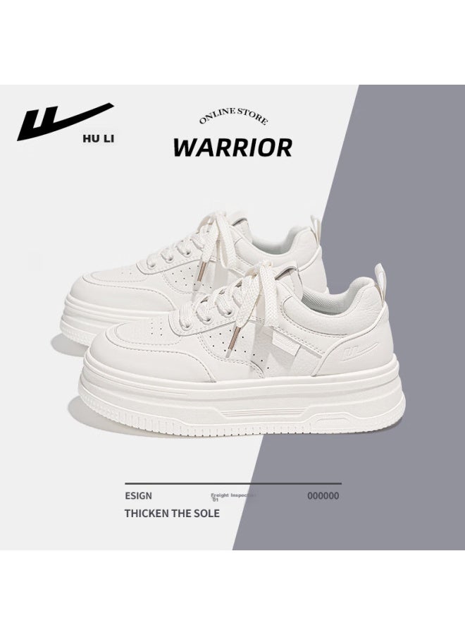 Pull Back Huili Women's Shoes, Spring And Summer Comfortable Breathable White Sneakers, Thick-soled Height-increasing Versatile Sports Casual Shoes For Women, White, Size 35 - Image 2