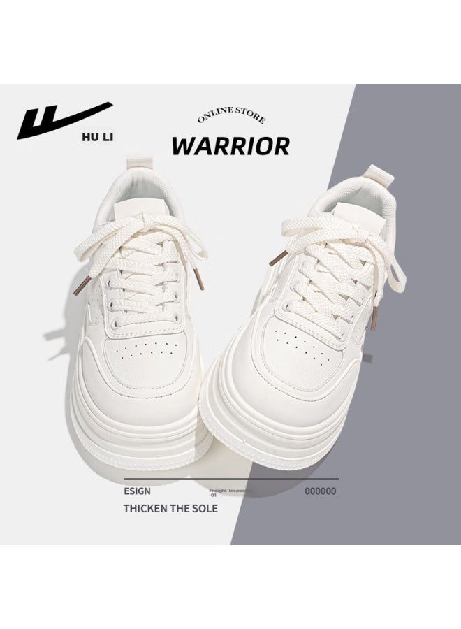 Pull Back Huili Women's Shoes, Spring And Summer Comfortable Breathable White Sneakers, Thick-soled Height-increasing Versatile Sports Casual Shoes For Women, White, Size 35 - Image 4