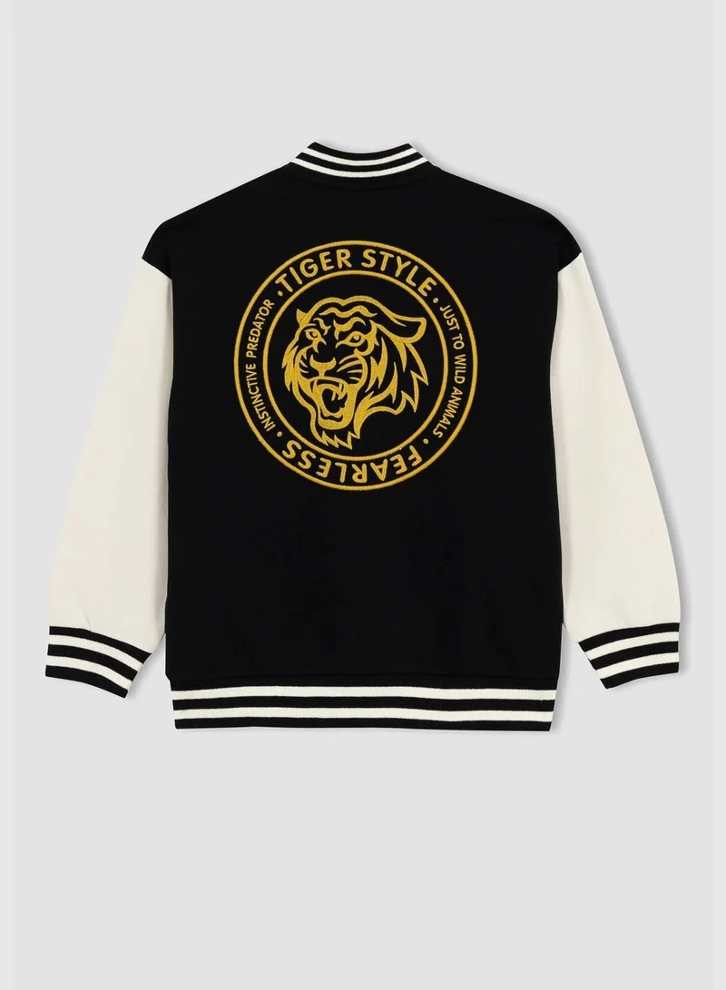 ديفاكتو Boy Oversize Fit Bomber Long Sleeve Knitted Cardigan