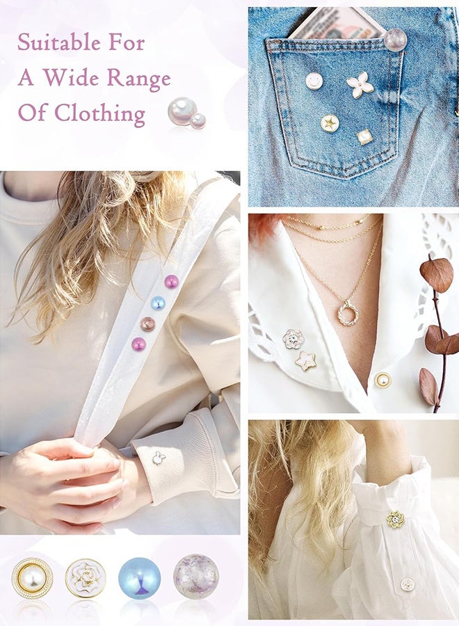 Sweet Life 39 Pieces Cover up Buttons Pins Brooch for Women Safety Modesty Pins Cleavage Cover up Anti Exposure Fixed Brooches Pin for Shirt Clothes Dress Coat Sweater Decorations - Image 4