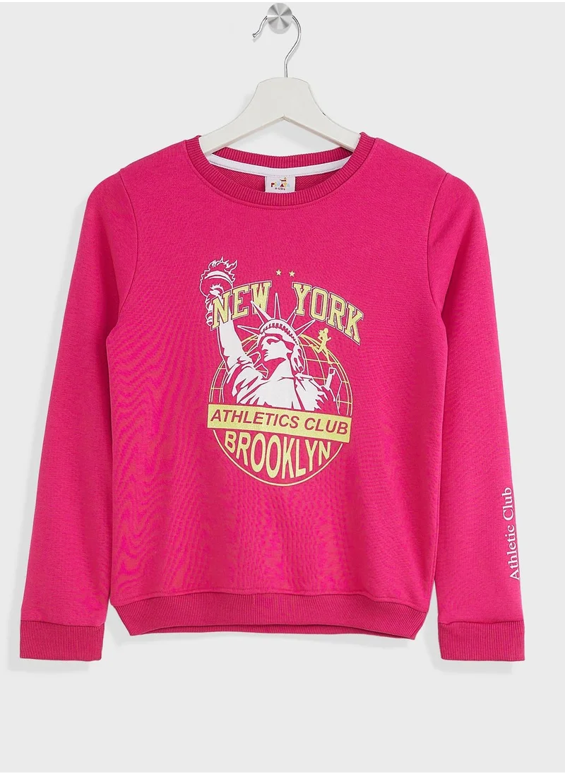 Pinata Girls Printed Sweatshirt And Jogger Set