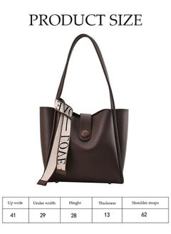 DUNISO Women's Shoulder Tote Bag Leather Handbag For Women Retro Large Capacity Messenger Fashionable Travel Hand Bag（Brown）  - Image 4