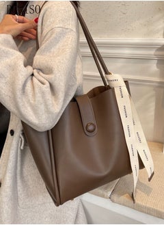 DUNISO Women's Shoulder Tote Bag Leather Handbag For Women Retro Large Capacity Messenger Fashionable Travel Hand Bag（Brown）  - Image 5