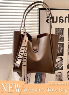 DUNISO Women's Shoulder Tote Bag Leather Handbag For Women Retro Large Capacity Messenger Fashionable Travel Hand Bag（Brown）  - Image 1