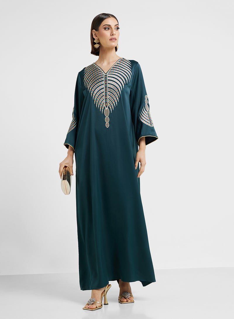 Khizana Embroidered Jalabiya  - Image 1