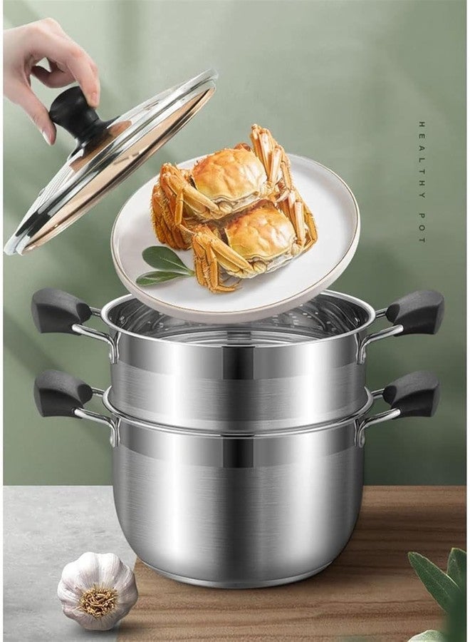 TUPERMAR Stainless Steel Stock Pot with Lid Heavy Duty Soup Pasta Canning Pot Boiling Stew Simmer Induction Non Stick Cooking Dishwasher Safe Cookware for Induction Cooker - Image 2