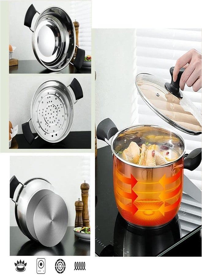 TUPERMAR Stainless Steel Stock Pot with Lid Heavy Duty Soup Pasta Canning Pot Boiling Stew Simmer Induction Non Stick Cooking Dishwasher Safe Cookware for Induction Cooker - Image 4