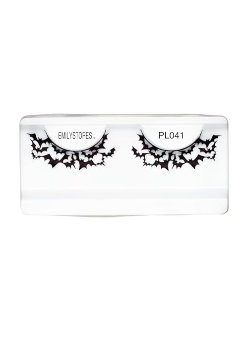 EMILYSTORES - EMILYSTORES Bat Costume Thunder Halloween Eyelashes for Ghost Yzma Vampire Masquerade Fancy Fashion Cosplay Party Look Black Lace Lashes 1 Pair - Image 1