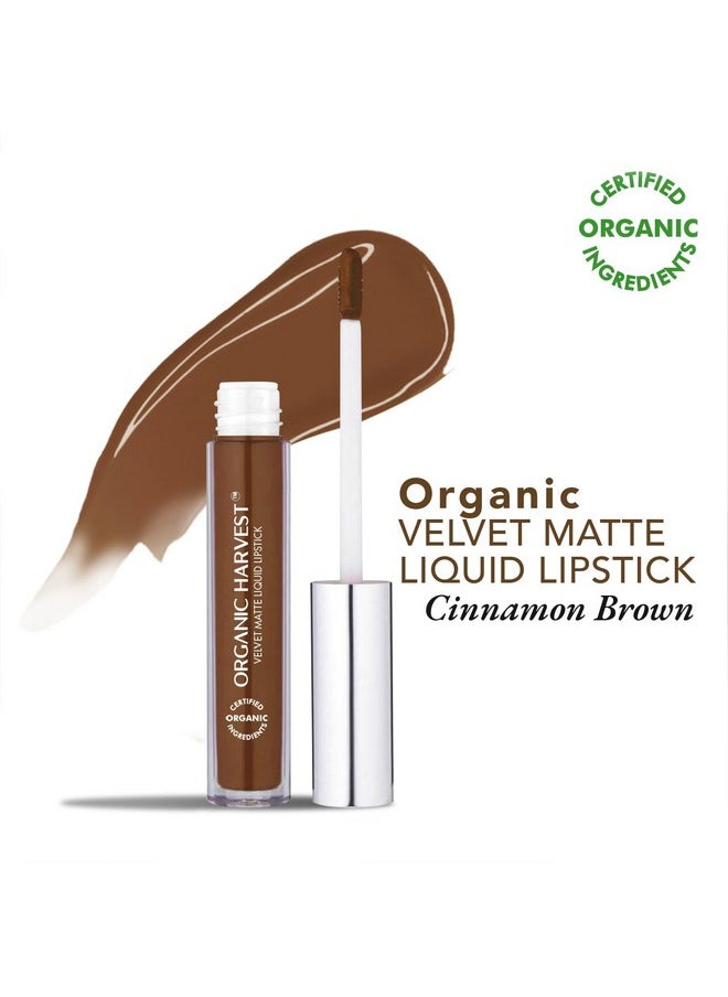 Velvet Matte Liquid Lipstick Cinnamon Brown Longlasting Brown Lipstick Waterproof & Smudgeproof Transferproof Formula Certified Organic Crueltyfree & Vegan 2.6Ml - pzsku/Z23F7109F9EF5BE23B718Z/45/_/1720077819/f21dc4c5-98ad-481f-a698-8c3ba38ac496