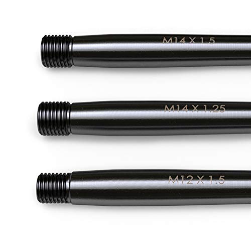 StanceMagic Black Wheel Hangers Alignment Pin Guide Tools - 12x1.5, 14x1.5, 14x1.25 (One of Each, Eliminates Guesswork) Compatible with European Vehicles - Steel, 160mm Length - Pack of 3 - Image 3