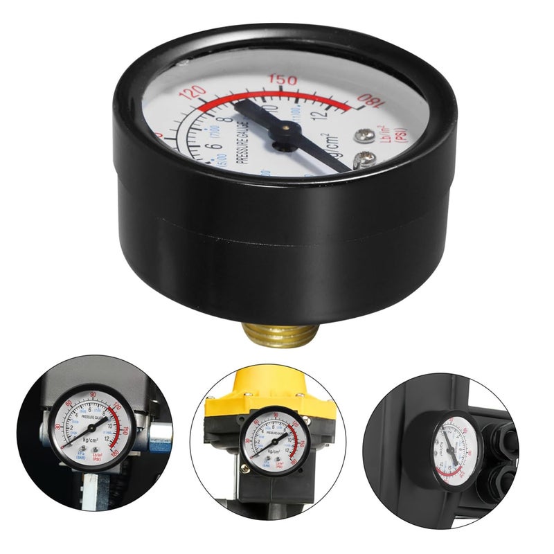 Unomor Compact Portable Air Compressor Pressure Gauge Test Accessory 0 150 PSI - Image 4