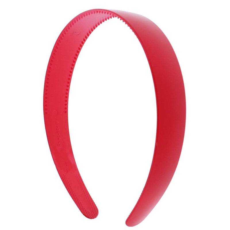 S-Sia Vendors-Good Purchase Good Care SIA VENDORS Red 1 Inch Plastic Hard Headband with Teeth Head band Women Girls 2 Pieces  - Image 1