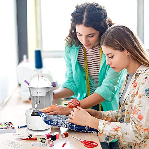 KPCB Tech Sewing Machine for Beginners [Full Set] with Finger Guard and Fabric Bundles - Mini Sewing Machine with Sewing Kits, Foot Pedal, US Adapter and Extension Table - Image 5
