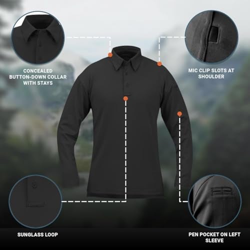 Propper I.C.E Men's Long Sleeve Performance Polo Shirt, Black, 5X-Large - Image 4