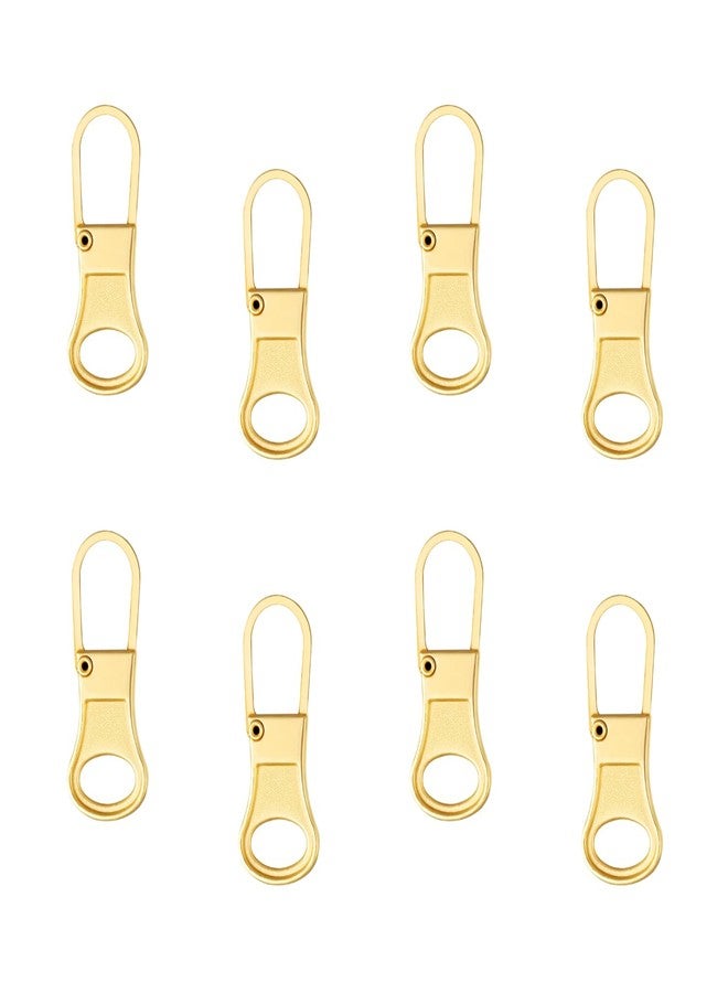 NQEUEPN 8pcs Zipper Pulls Replacement, Detachable Zipper Pullers Fixer Repair Kit Zipper Replacement Slider Zipper Pull Tab for Clothing Backpack Jackets Pants Luggage (Gold) - Image 1