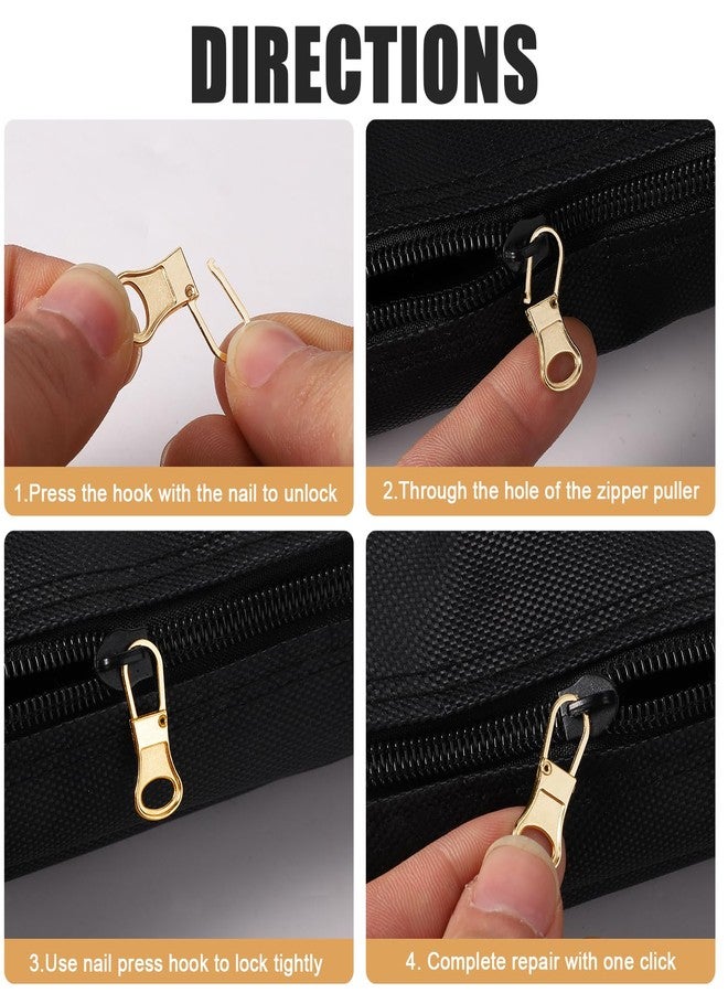 NQEUEPN 8pcs Zipper Pulls Replacement, Detachable Zipper Pullers Fixer Repair Kit Zipper Replacement Slider Zipper Pull Tab for Clothing Backpack Jackets Pants Luggage (Gold) - Image 5