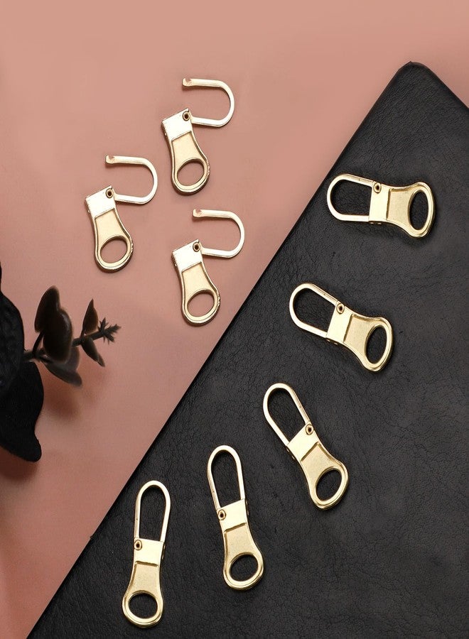 NQEUEPN 8pcs Zipper Pulls Replacement, Detachable Zipper Pullers Fixer Repair Kit Zipper Replacement Slider Zipper Pull Tab for Clothing Backpack Jackets Pants Luggage (Gold) - Image 3