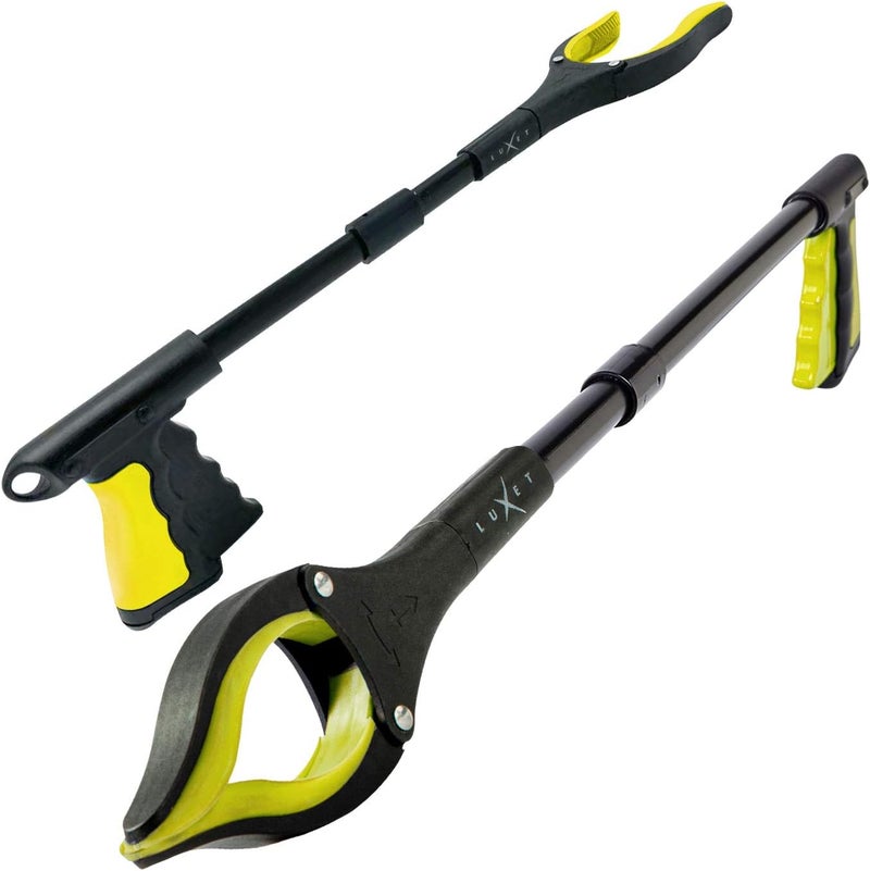 Luxet Grabber Reacher Tool 19 Inch Long, Foldable Pick Up Stick - Strong Grip Magnetic Tip - Heavy Duty Trash Picker Claw Reacher Grabber Tool Elderly Wheelchair Mobility Aid (Yellow) - Image 2